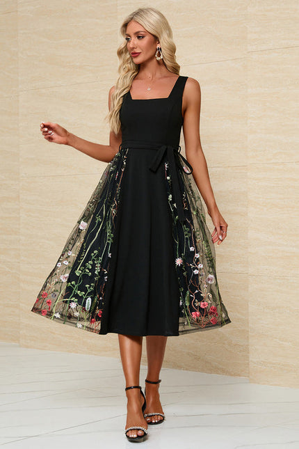 Robe Trapèze Jacquard Élégante