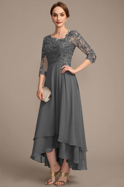 Robe Trapèze Gris Élégant - gallery 3