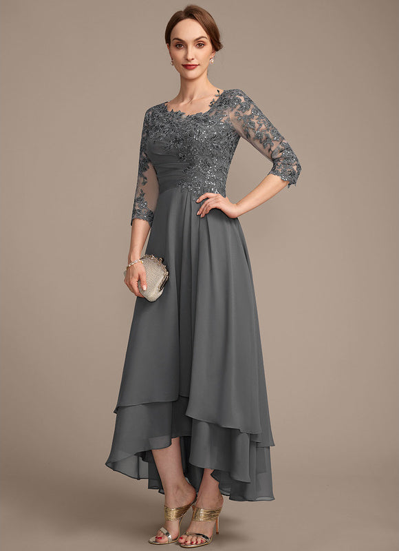 Robe Trapèze Gris Élégant - gallery 3