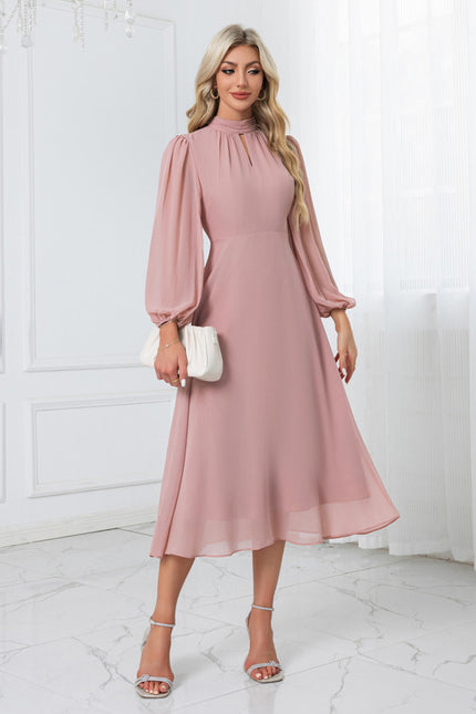 Robe Trapeze Ras Du Cou - gallery 1