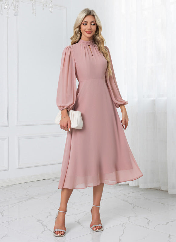 Robe Trapeze Ras Du Cou - gallery 1