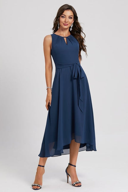 Robe Trapèze Bleue Marine Cocktail
