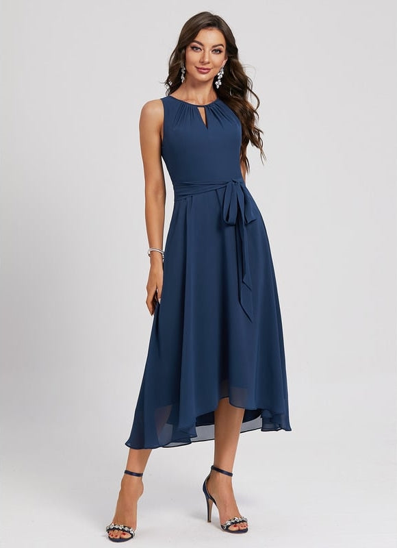 Robe Trapèze Bleue Marine Cocktail