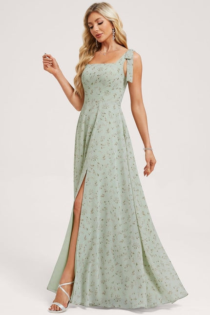 Robe Trapèze Élégante Vert Clair - gallery 2
