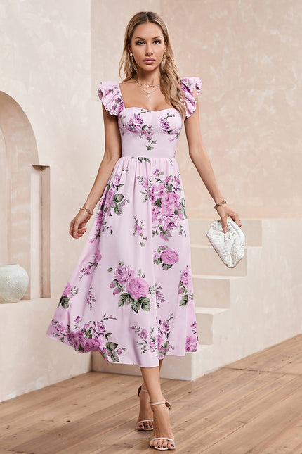 Robe Trapèze Rosée Épanouie - gallery 5
