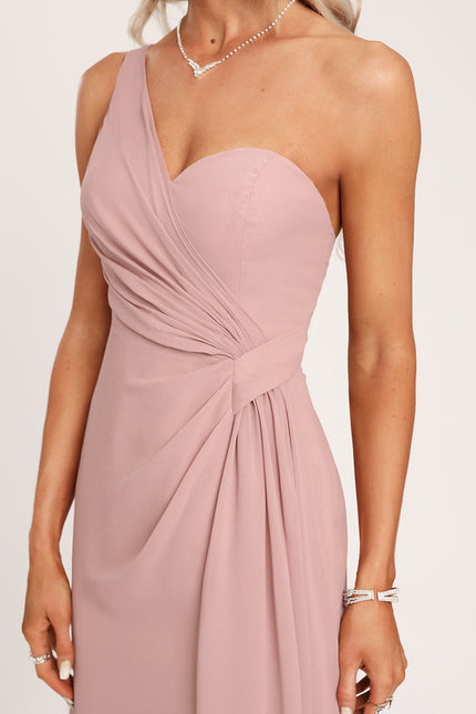 Robe Trapèze Asymétrique Beige - gallery 1