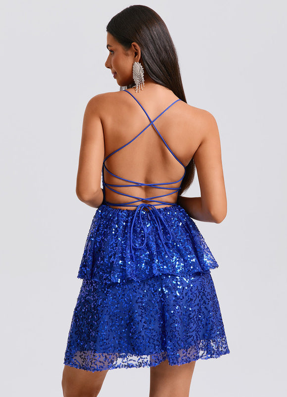 Robe Trapèze Pailletée Éclatante - gallery 5