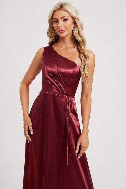 Robe Trapèze Satin Céleste - gallery 3