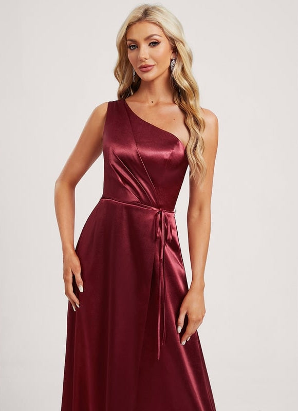 Robe Trapèze Satin Céleste - gallery 3