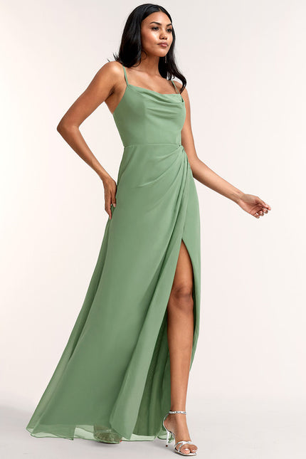Robe Trapèze Flottante Olive - gallery 2