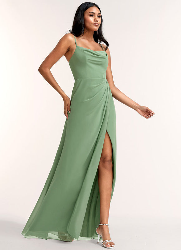Robe Trapèze Flottante Olive - gallery 2