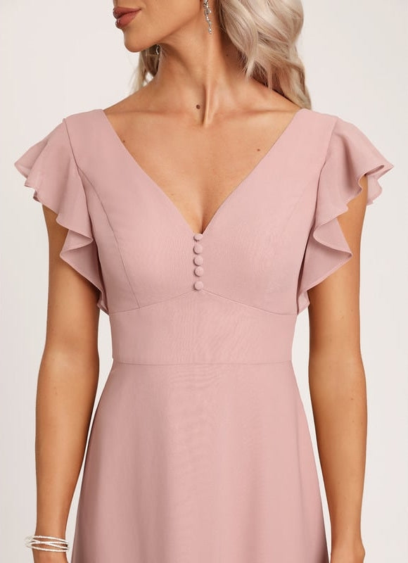 Robe Trapèze Mousseline Fendue - gallery 1