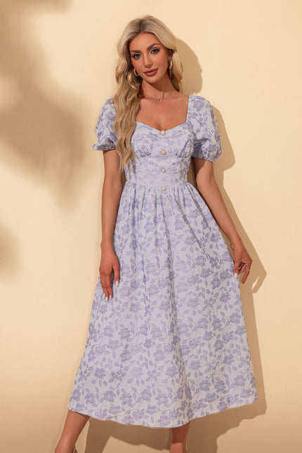 Robe Trapèze Rosée Épanouie - gallery 5