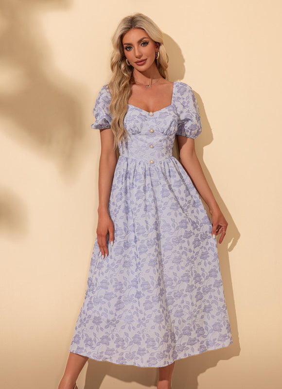 Robe Trapèze Rosée Épanouie - gallery 5