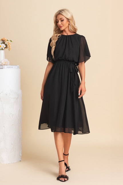 Robe Trapèze Noire Flottante - gallery 5