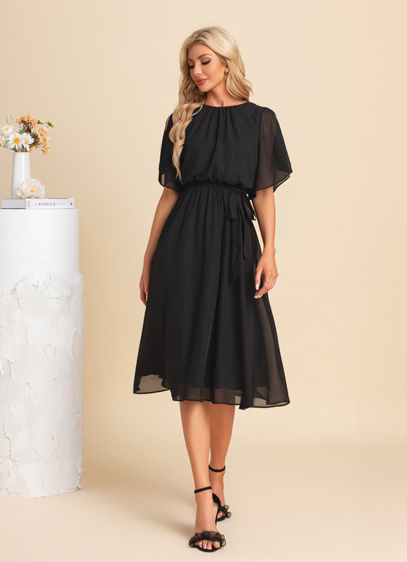 Robe Trapèze Noire Flottante - gallery 5