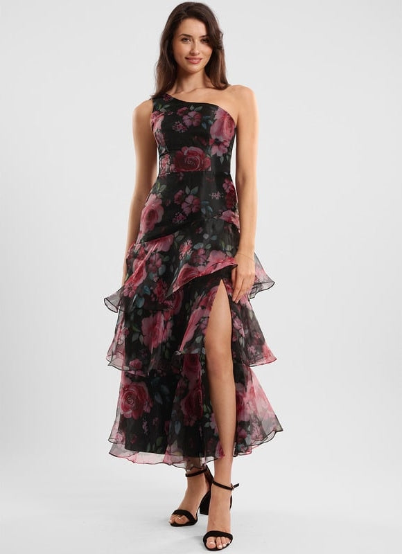 Robe Trapèze Asymétrique Florale