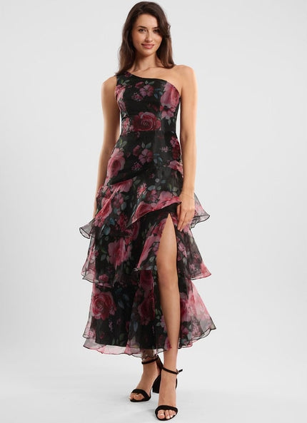 Robe Trapèze Asymétrique Florale