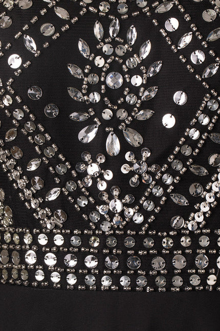 Robe Trapèze Noir Élégant Flottant - gallery 5