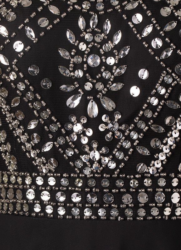 Robe Trapèze Noir Élégant Flottant - gallery 5