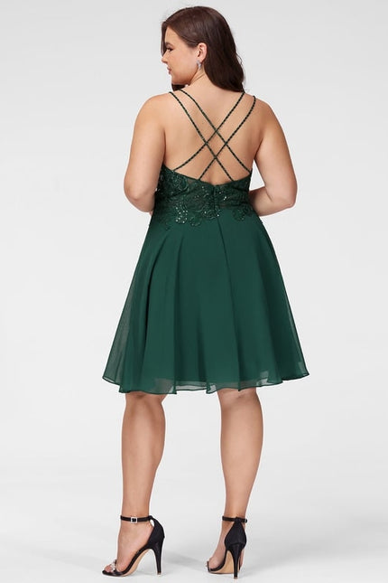 Robe Trapèze Émeraude Éphémère - gallery 7
