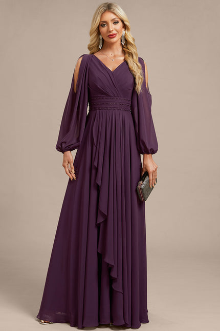 Robe Trapèze Violette Élégante - gallery 2