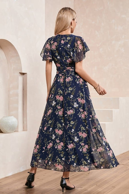 Robe Trapèze Fleurie Nuit - gallery 3