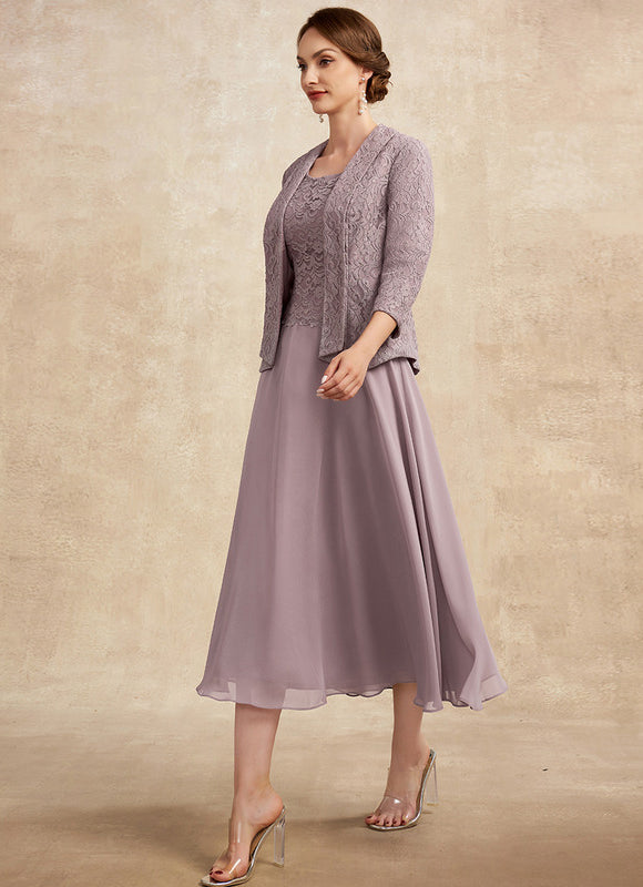 Robe Trapèze Lilas Élégant - gallery 2