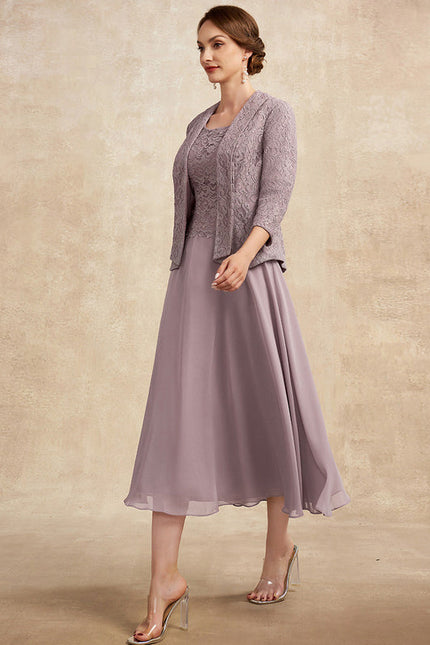 Robe Trapèze Lilas Élégant - gallery 2