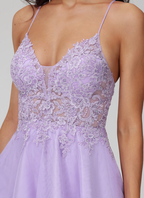 Robe Trapèze Rêve Lilas Flottant - gallery 4