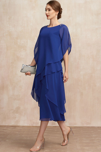 Robe Trapèze Bleu Cascade Chic - gallery 3