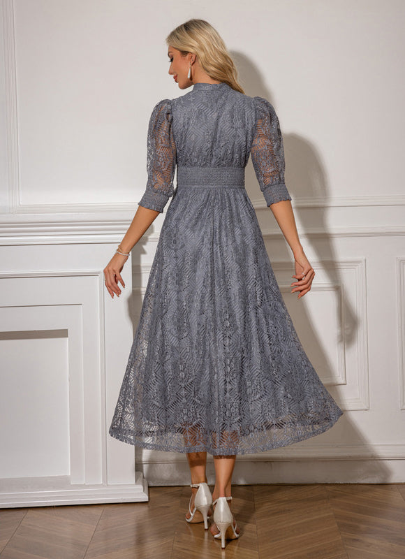 Robe Trapeze En Dentelle - gallery 2