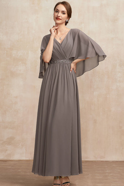 Robe Trapèze Gris Élégance Sereine - gallery 5