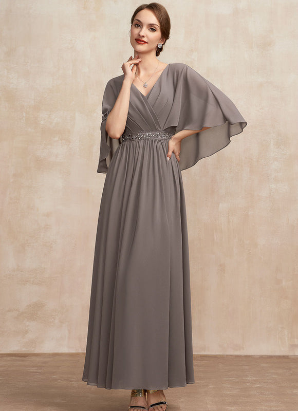 Robe Trapèze Gris Élégance Sereine - gallery 5