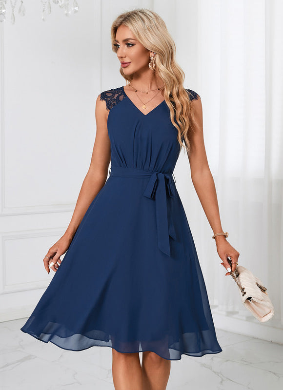 Robe Trapèze Élégance Marine Douce