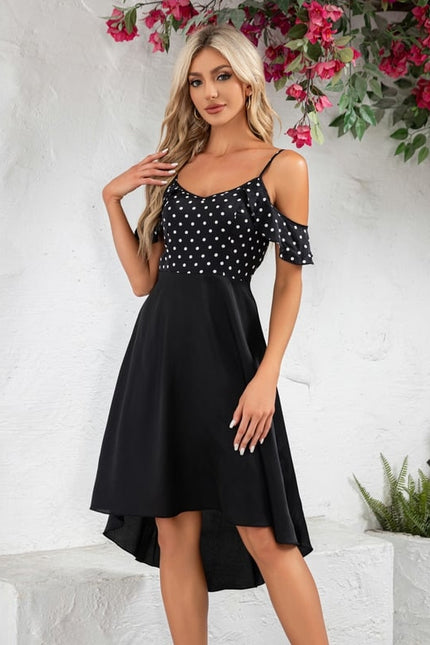 Robe Trapèze Noire Pois
