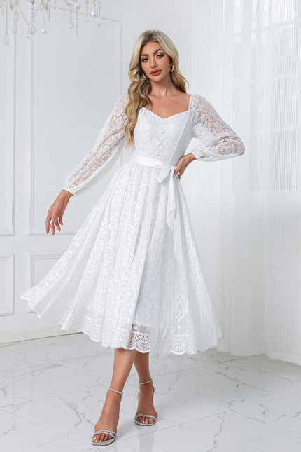 Robe Trapeze Blanche - gallery 6