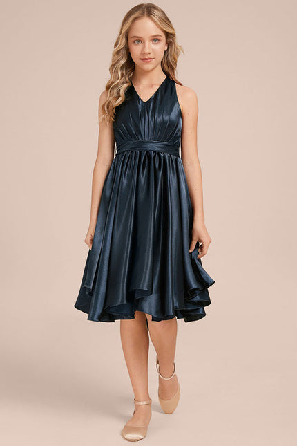 Robe Trapèze Satin Ciel - gallery 3