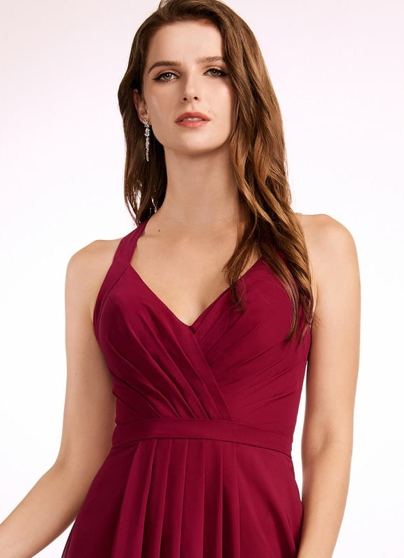 Robe Trapèze Longue Beige Élégante - gallery 3
