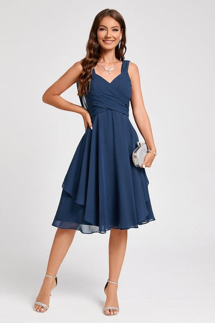 Robe Trapèze Drapé Élégant Chic - gallery 2
