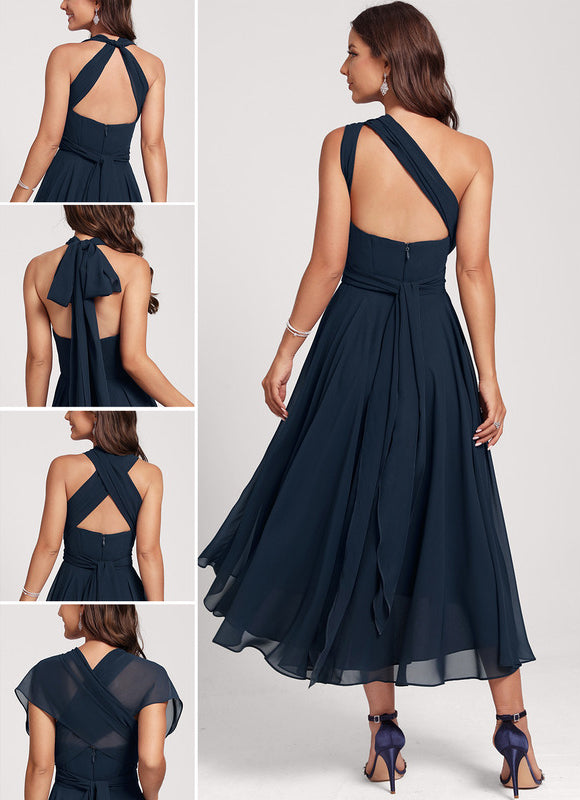 Robe Trapèze Mousseline Émeraude - gallery 1