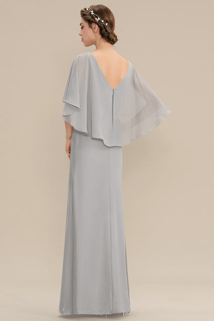 Robe Trapèze Gris Flottant - gallery 6