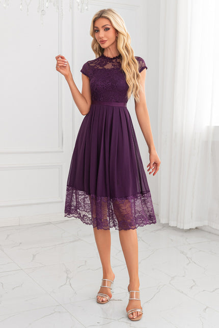 Robe Trapèze Violet Éthéré - gallery 5