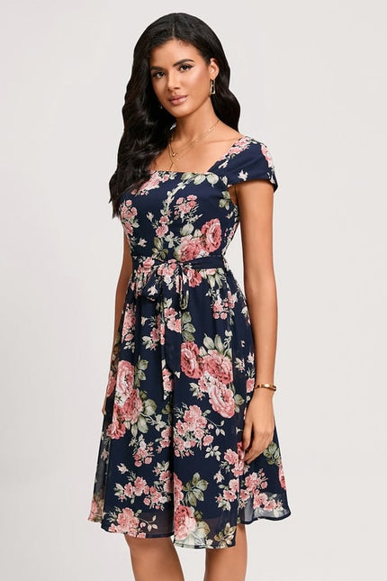 Robe Trapèze Rêve Floral Nocturne