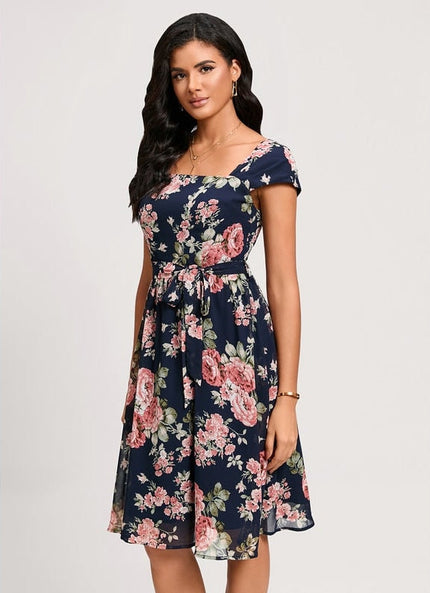 Robe Trapèze Rêve Floral Nocturne