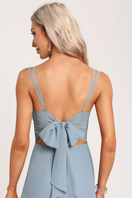 Robe Trapèze Mousseline Fendue - gallery 3