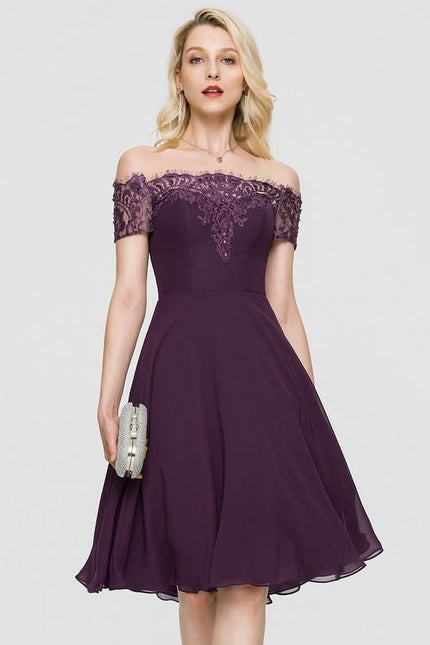 Robe Trapèze Violet Élégance Chic