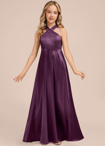 Robe Trapèze Violet Satiné Chic