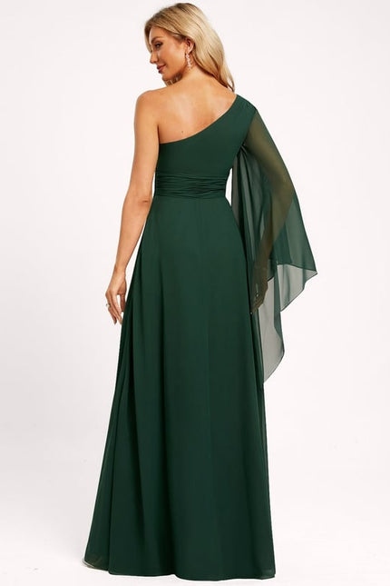 Robe Trapèze Asymétrique Beige - gallery 3