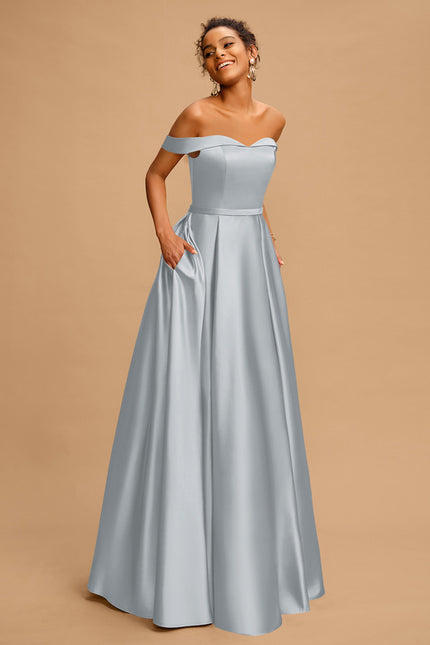Robe Trapèze Rêve De Lilas Satiné - gallery 5
